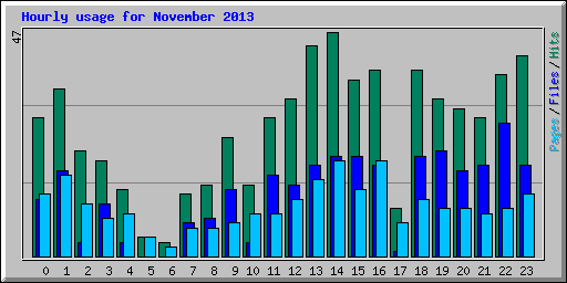 Hourly usage for November 2013