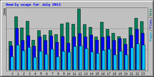 Hourly usage for July 2013