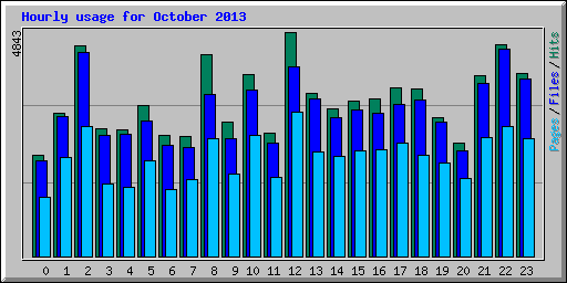 Hourly usage for October 2013