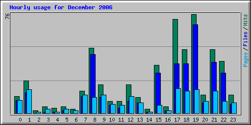 Hourly usage for December 2006