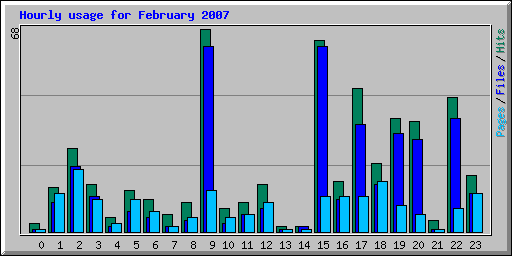 Hourly usage for February 2007