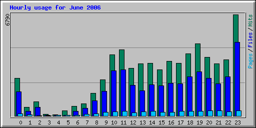 Hourly usage for June 2006