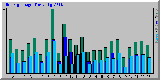 Hourly usage for July 2013