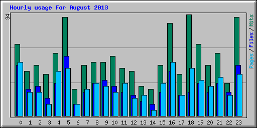 Hourly usage for August 2013