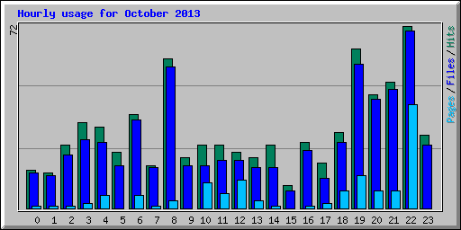 Hourly usage for October 2013